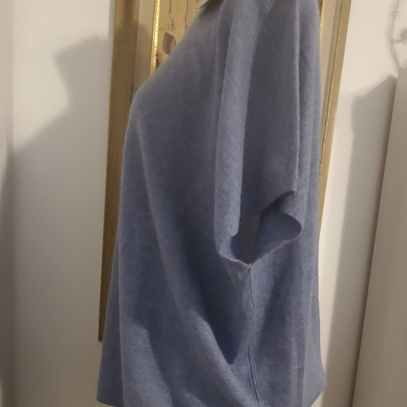 VINCE NWT CASHMERE WOMEN'S RIBBED TRIM TANK TOP LIGHT  BLUE TOP BLOUSE - Large - Picture 3 of 12